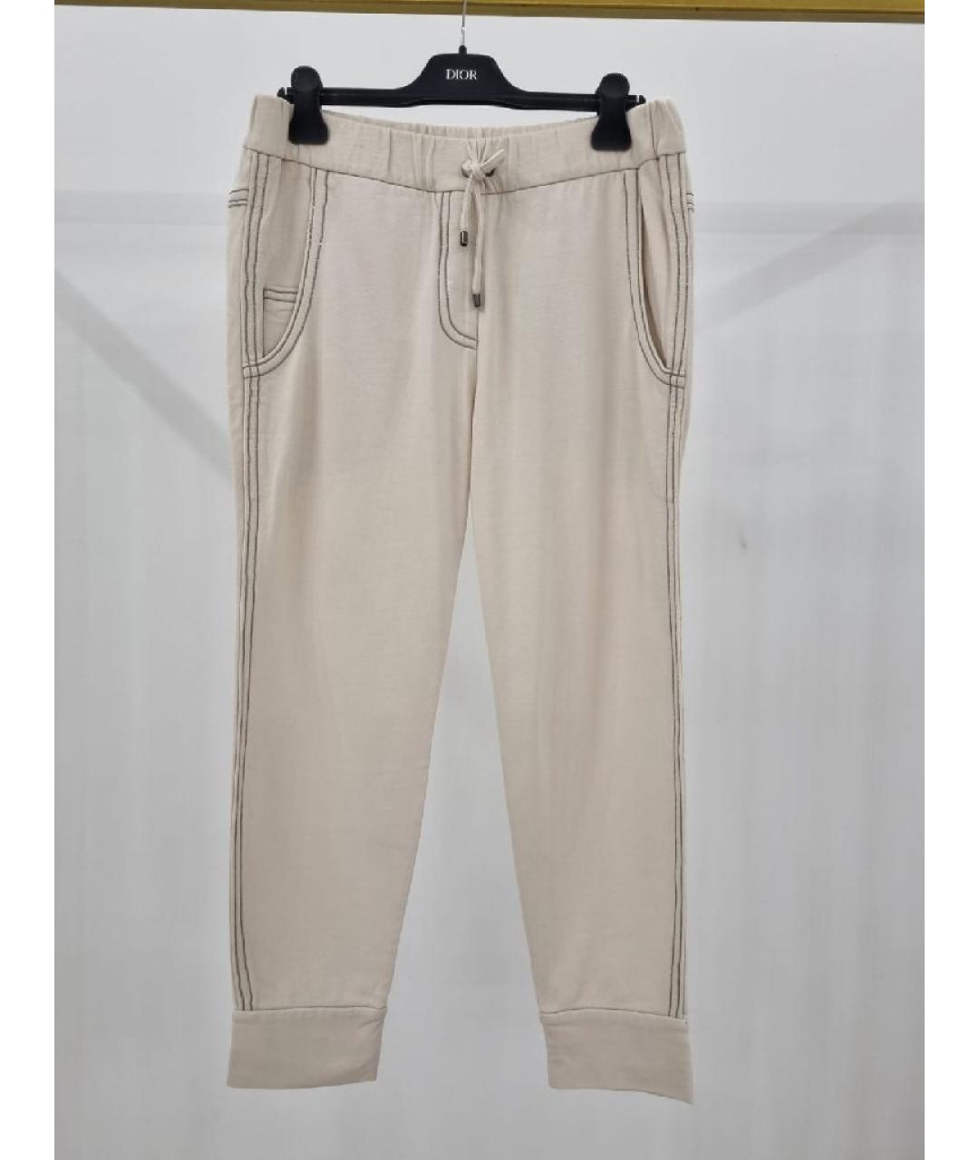 BRUNELLO CUCINELLI Бежевые брюки широкие, фото 7