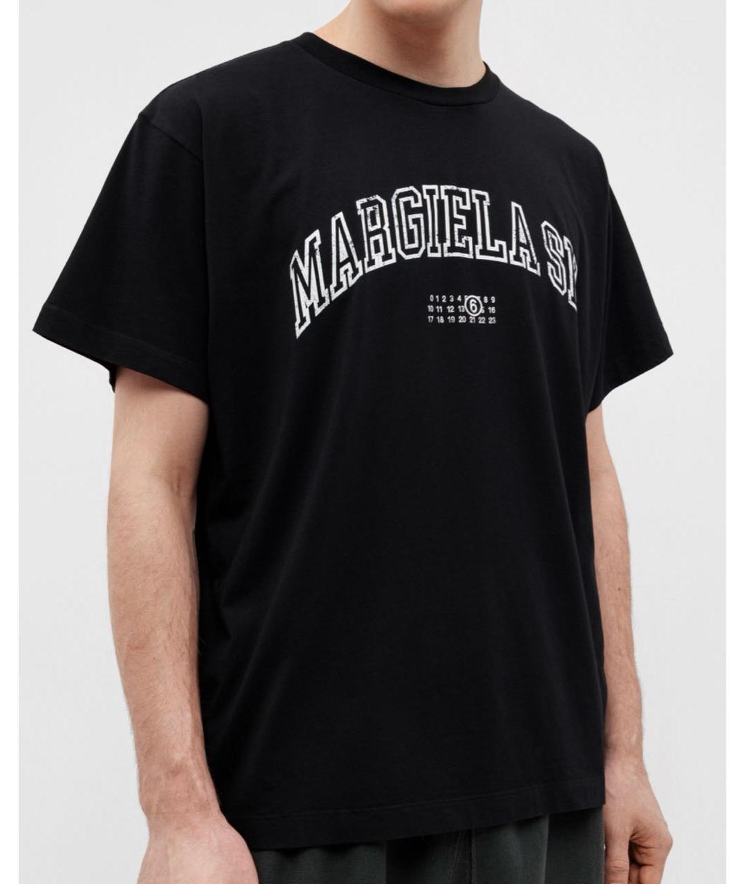 MM6 MAISON MARGIELA Черная хлопковая футболка, фото 4