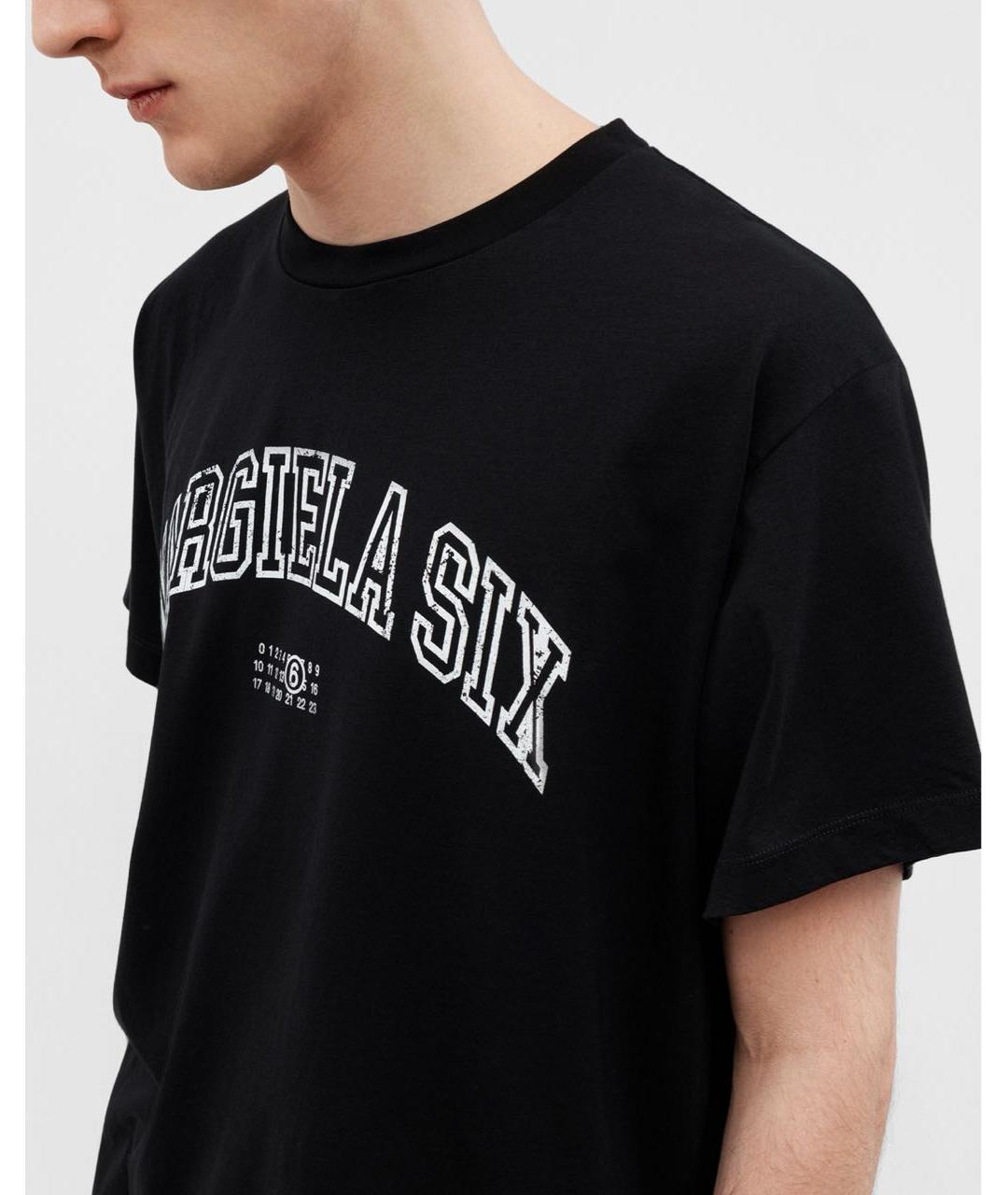 MM6 MAISON MARGIELA Черная хлопковая футболка, фото 5