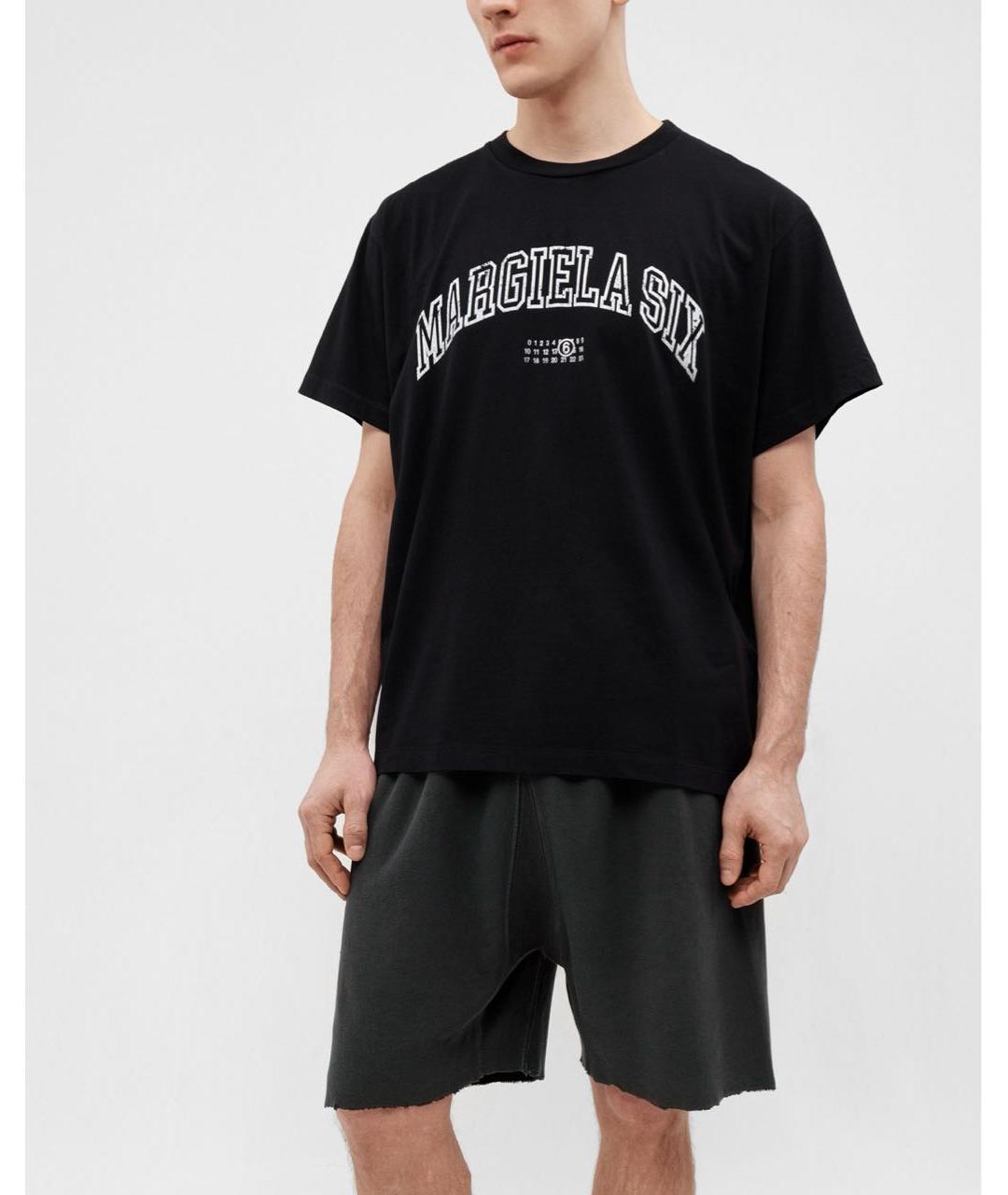 MM6 MAISON MARGIELA Черная хлопковая футболка, фото 7