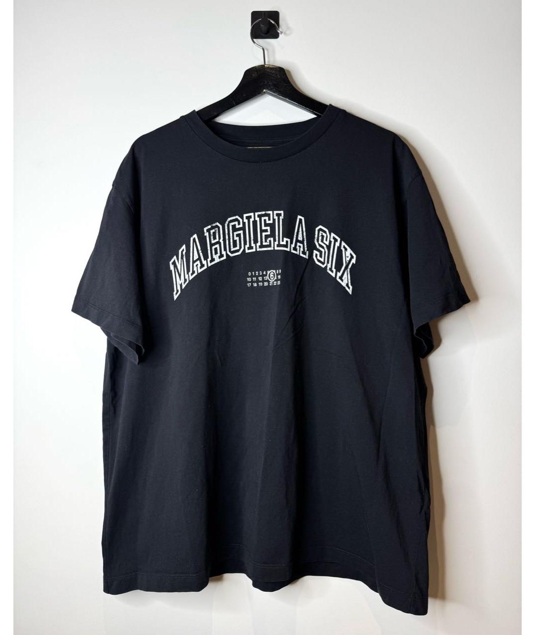 MM6 MAISON MARGIELA Черная хлопковая футболка, фото 2