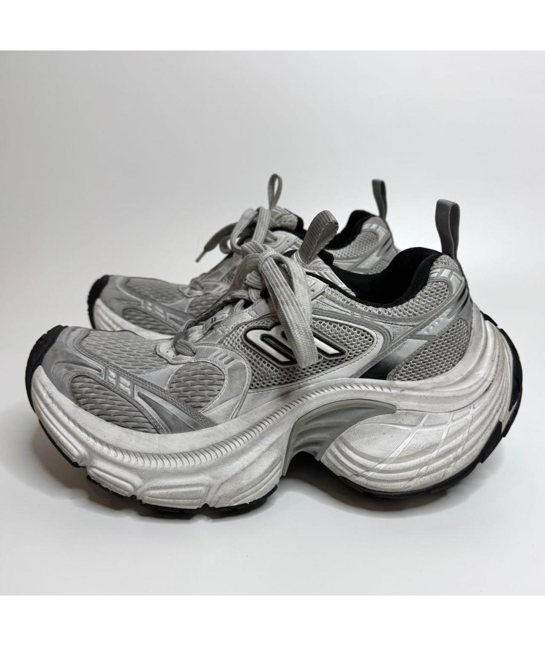 BALENCIAGA Белые текстильные низкие кроссовки / кеды, фото 4