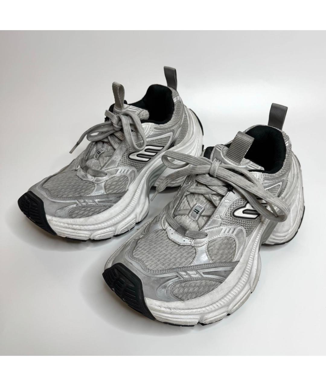 BALENCIAGA Белые текстильные низкие кроссовки / кеды, фото 3