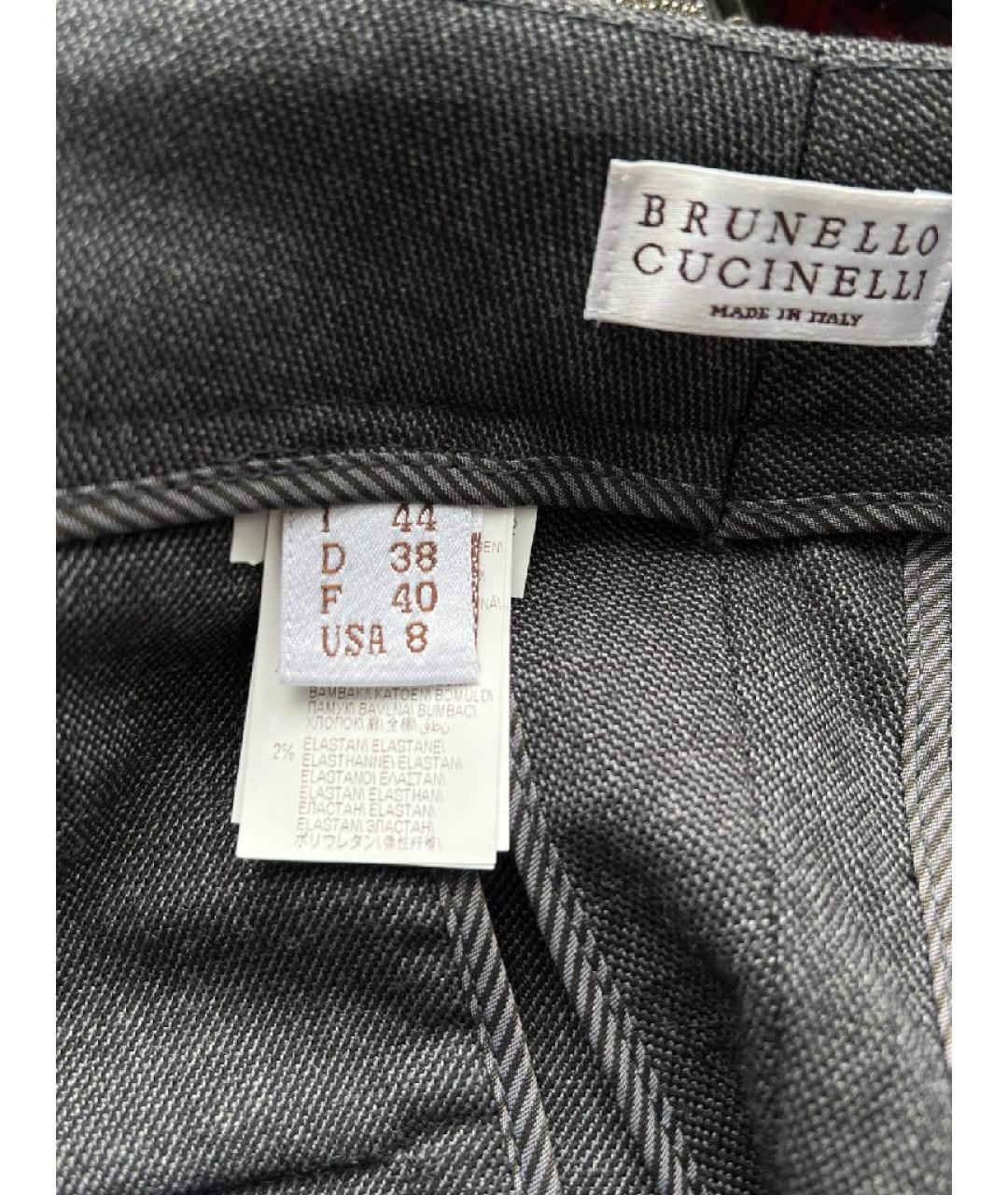 BRUNELLO CUCINELLI Серые брюки широкие, фото 3