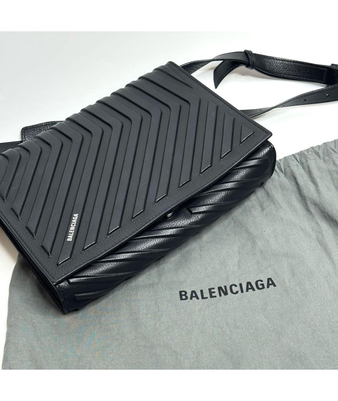 BALENCIAGA Черная кожаная сумка на плечо, фото 3