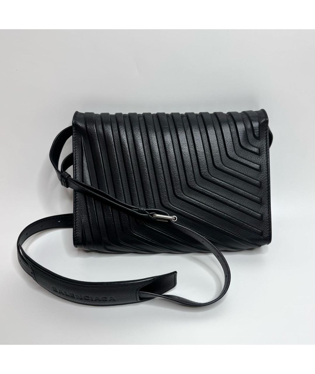 BALENCIAGA Черная кожаная сумка на плечо, фото 5