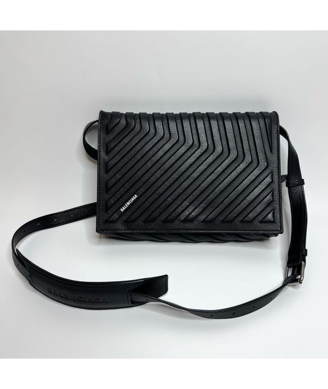 BALENCIAGA Черная кожаная сумка на плечо, фото 2