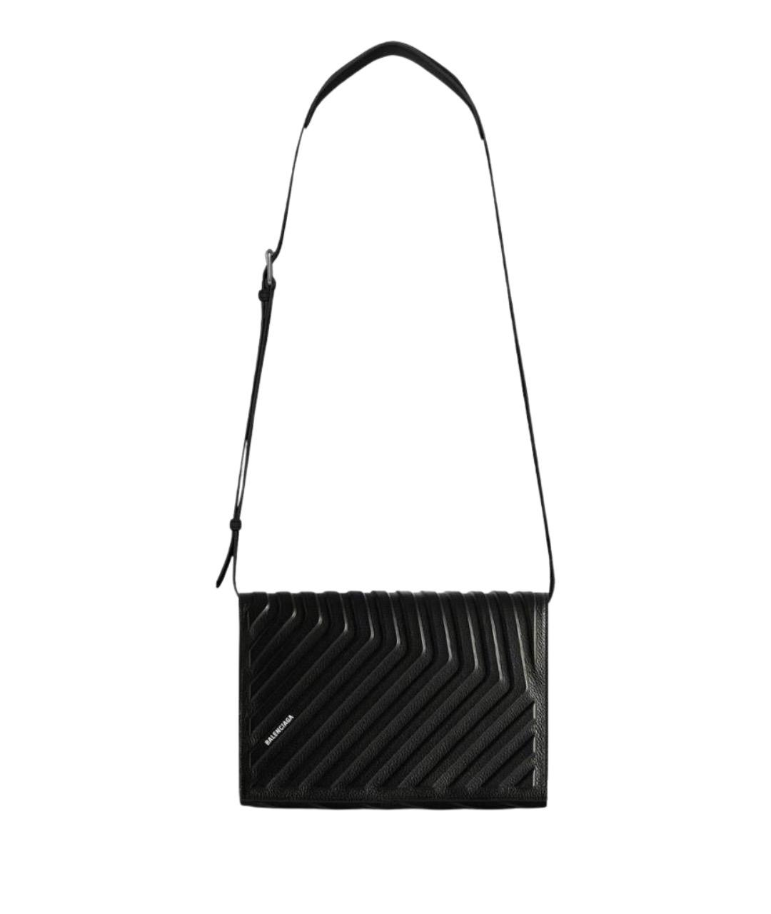 BALENCIAGA Черная кожаная сумка на плечо, фото 1