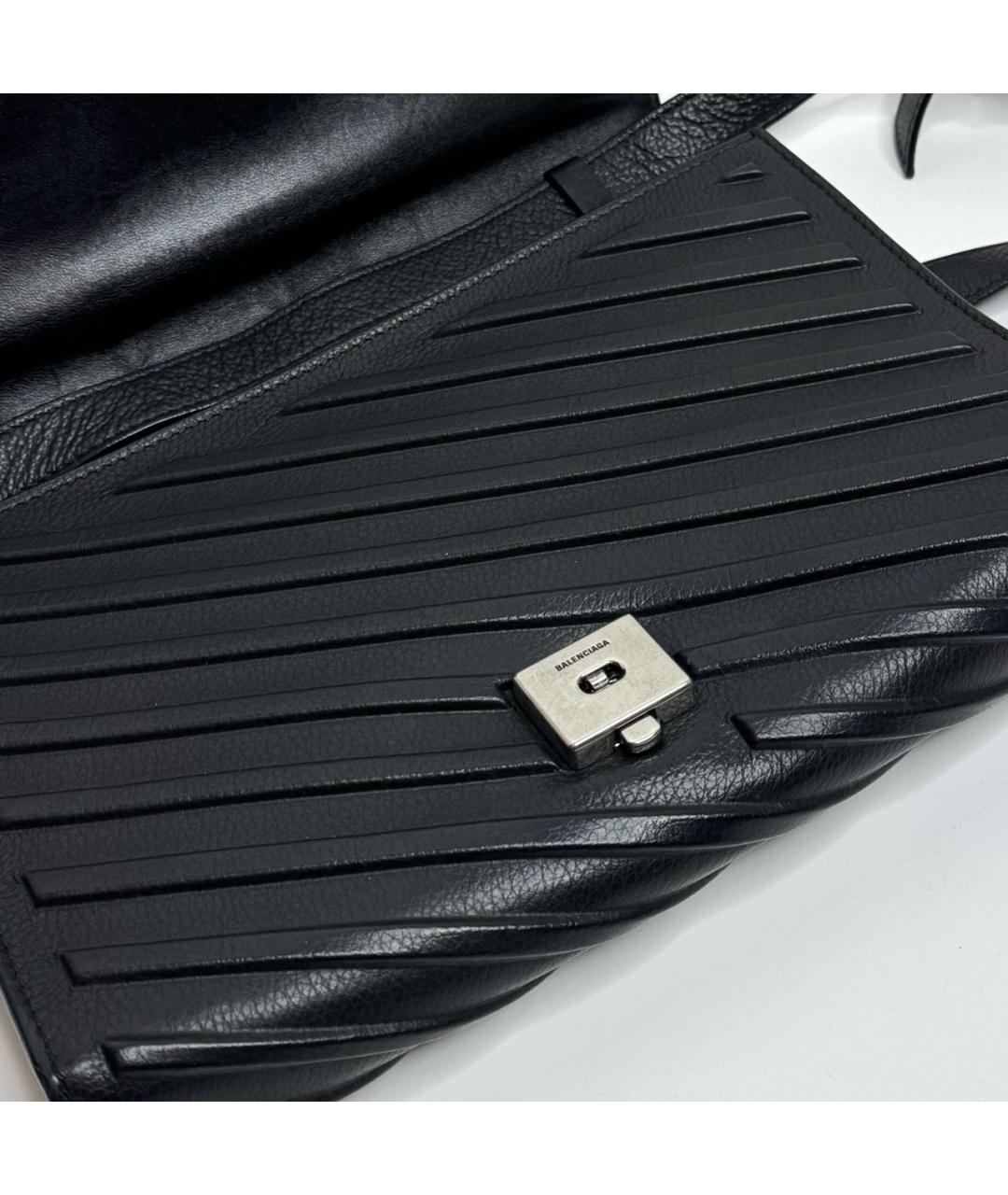 BALENCIAGA Черная кожаная сумка через плечо, фото 6