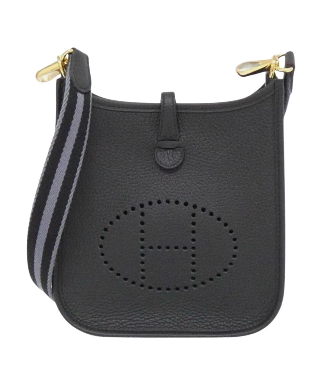 HERMES Черная кожаная сумка через плечо, фото 1