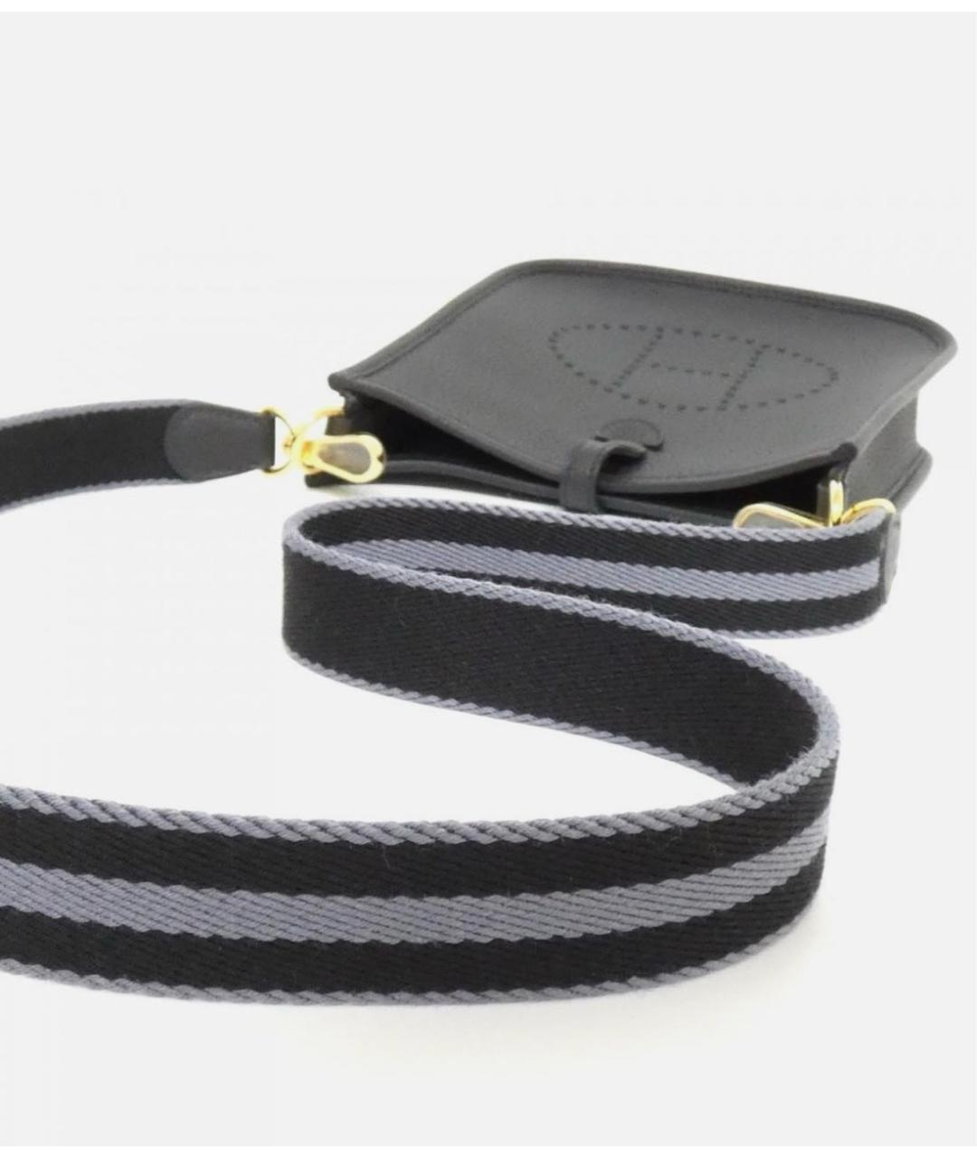 HERMES Черная кожаная сумка через плечо, фото 4