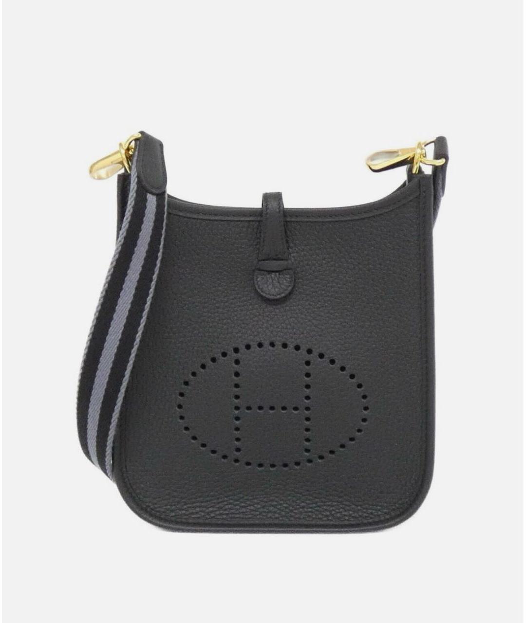 HERMES Черная кожаная сумка через плечо, фото 8