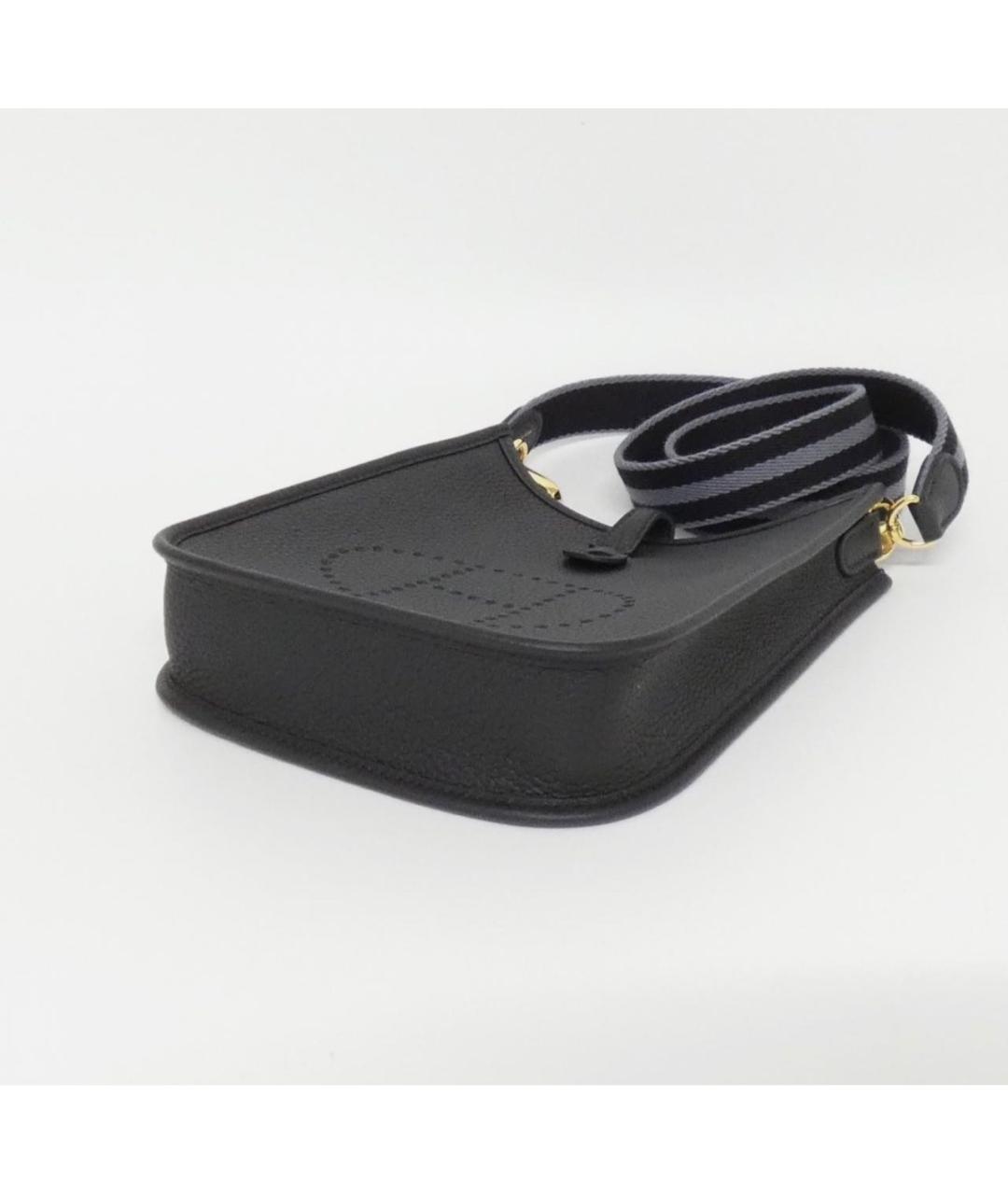 HERMES Черная кожаная сумка через плечо, фото 3