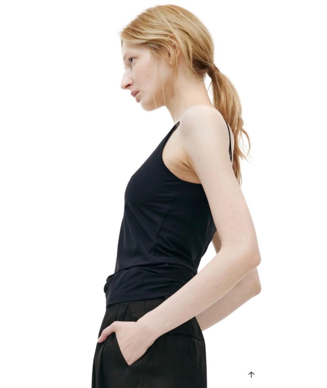 JIL SANDER Черная полиамидовая майка, фото 6