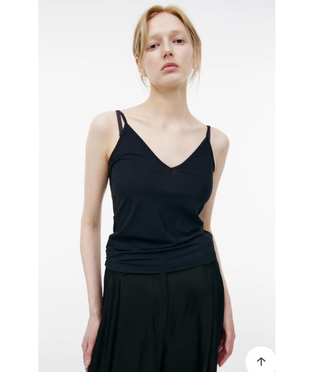 JIL SANDER Черная полиамидовая майка, фото 4