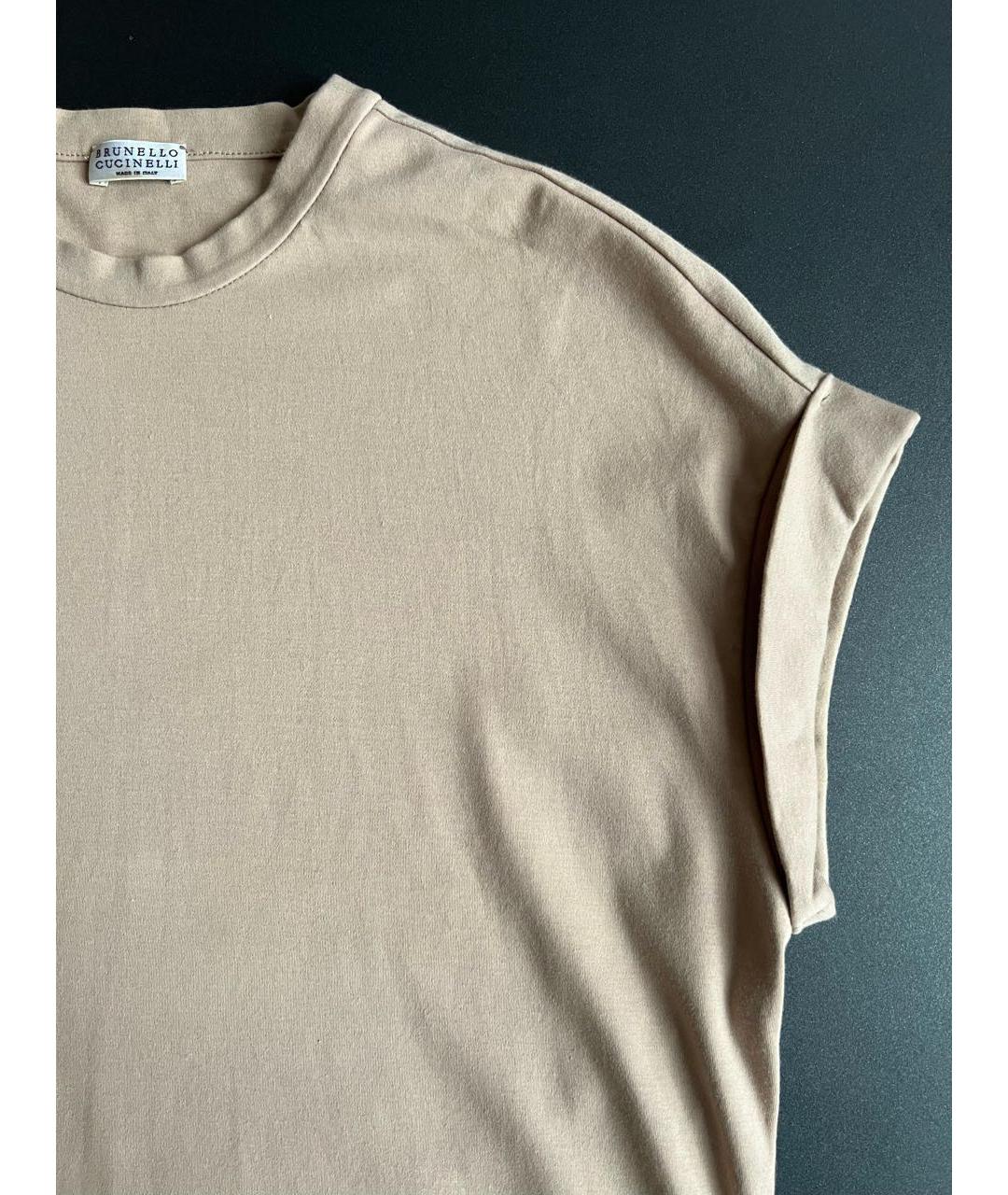 BRUNELLO CUCINELLI Коричневая футболка, фото 4
