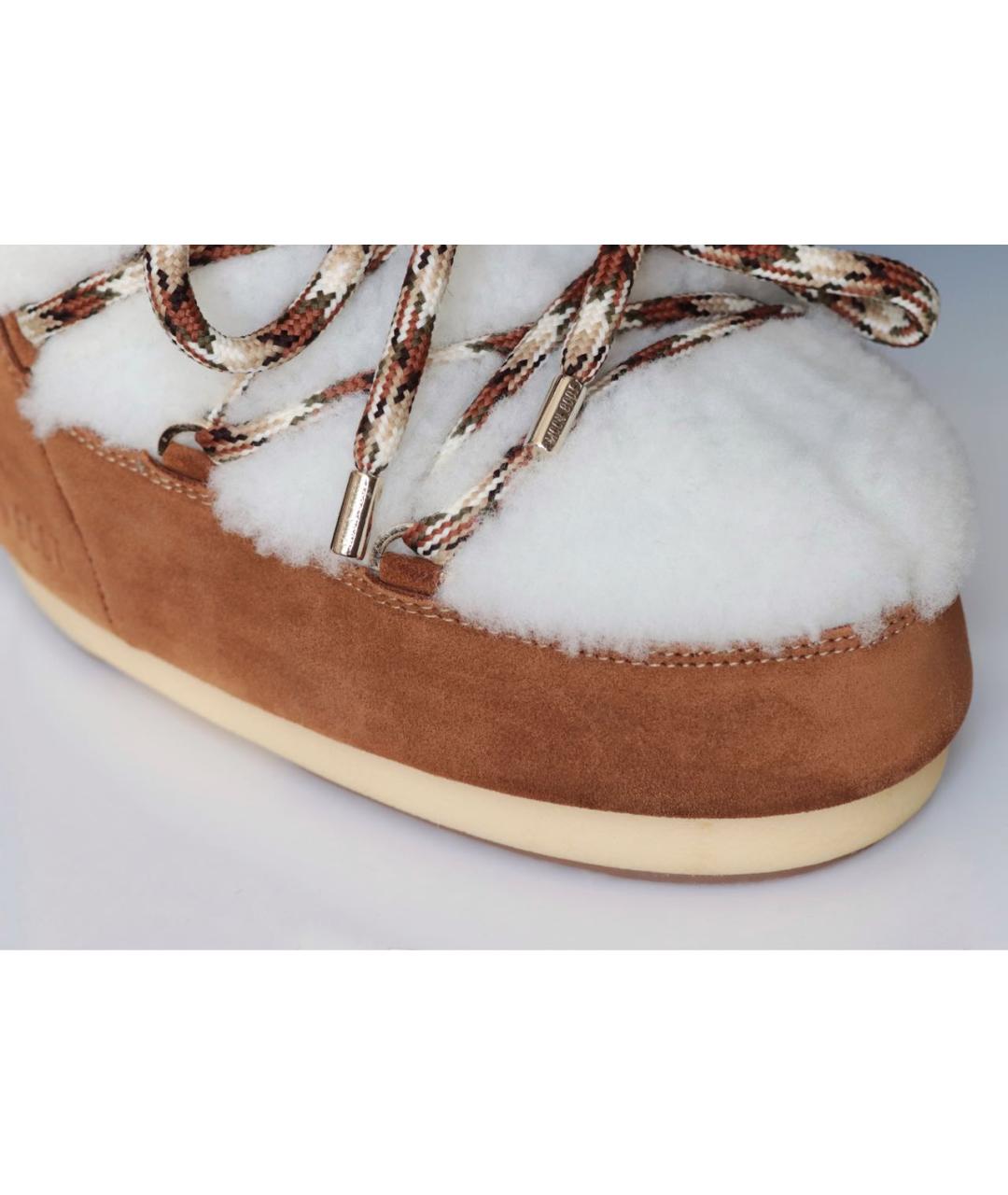 MOON BOOT Коричневые замшевые ботинки, фото 5