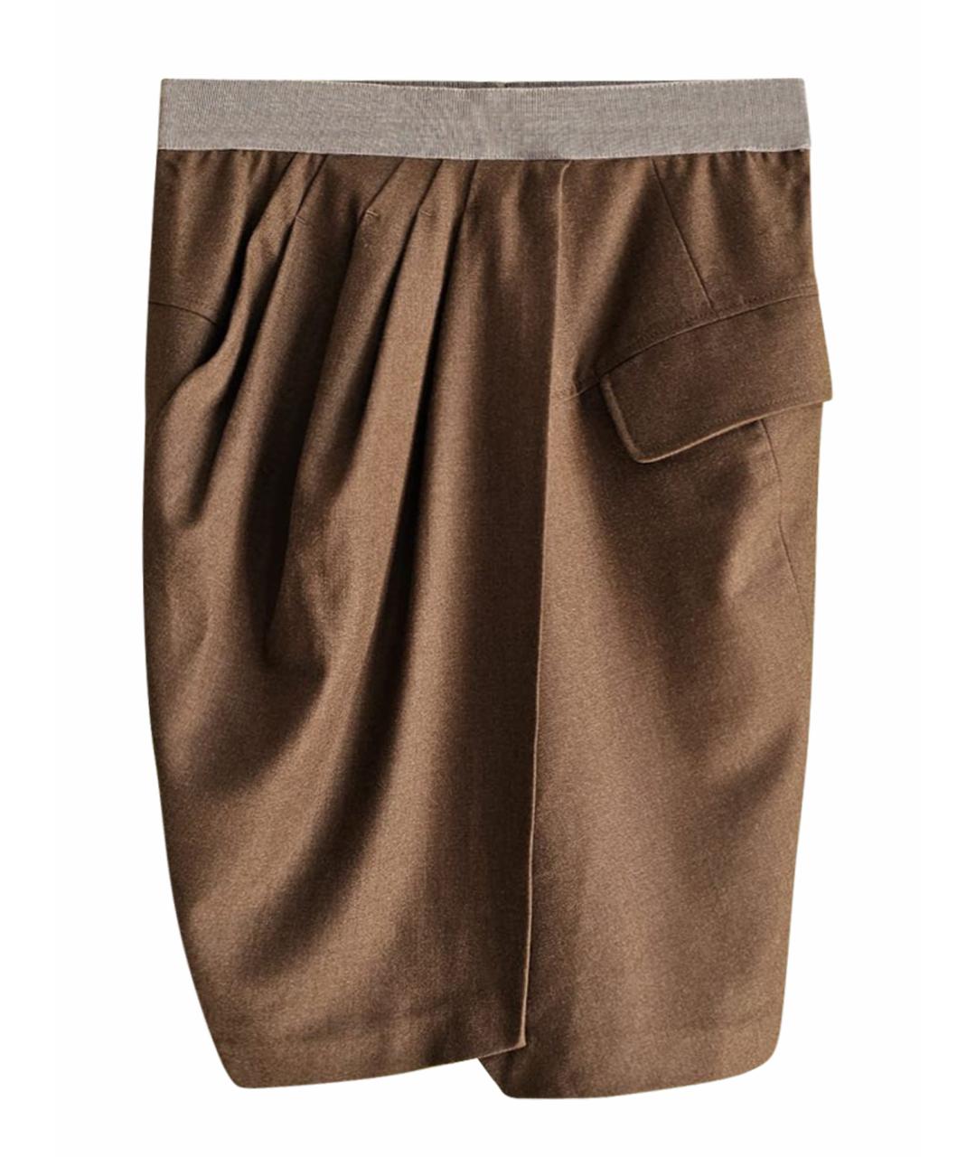 BRUNELLO CUCINELLI Коричневая юбка миди, фото 1