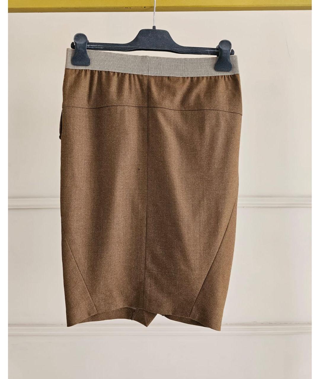 BRUNELLO CUCINELLI Коричневая юбка миди, фото 2