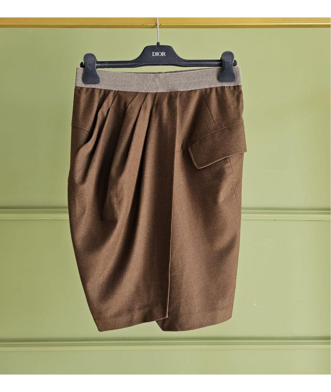 BRUNELLO CUCINELLI Коричневая юбка миди, фото 5