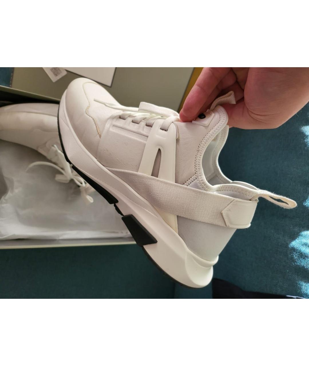 TOM FORD Бежевые кожаные низкие кроссовки / кеды, фото 2