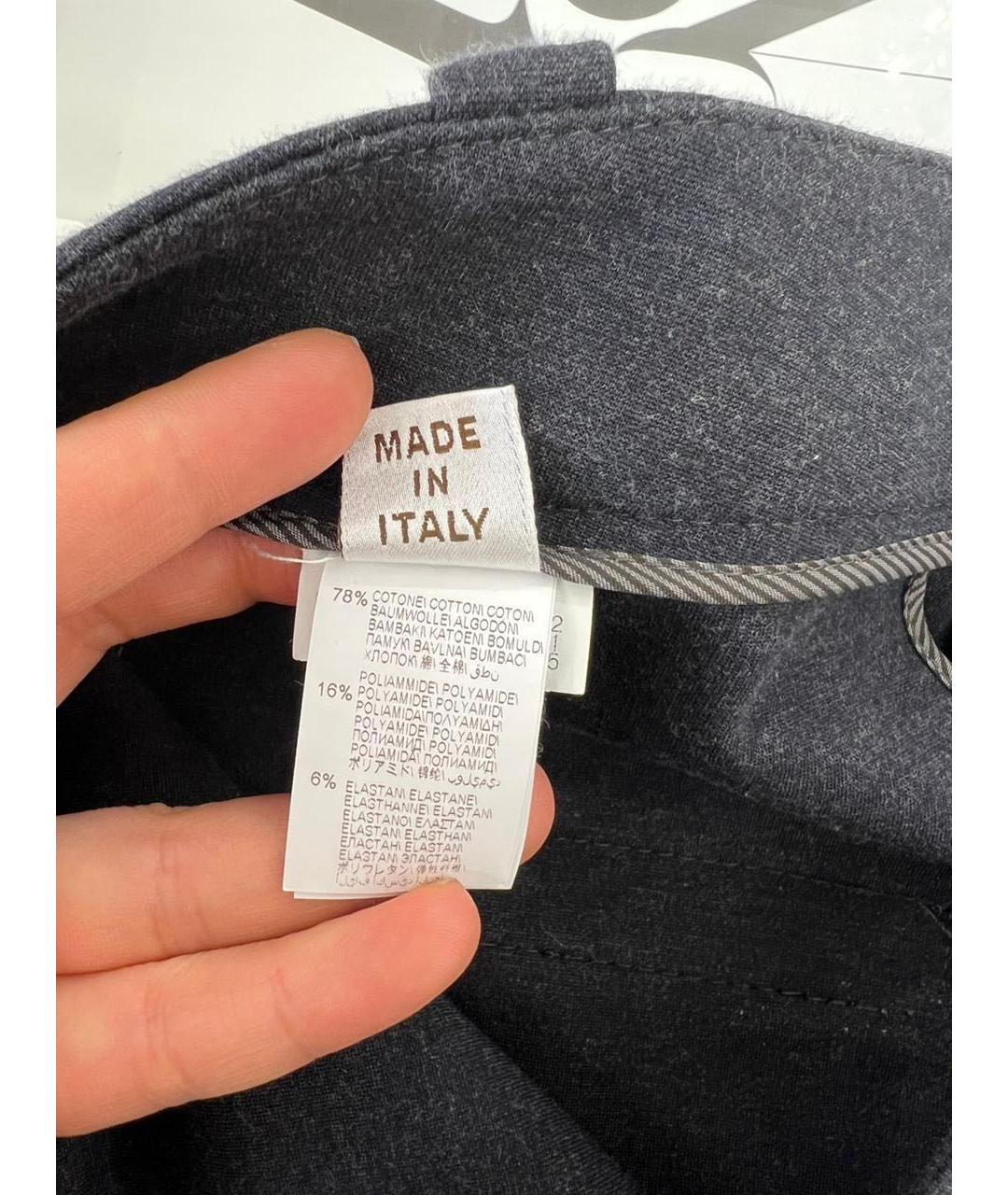 BRUNELLO CUCINELLI Антрацитовые брюки широкие, фото 6