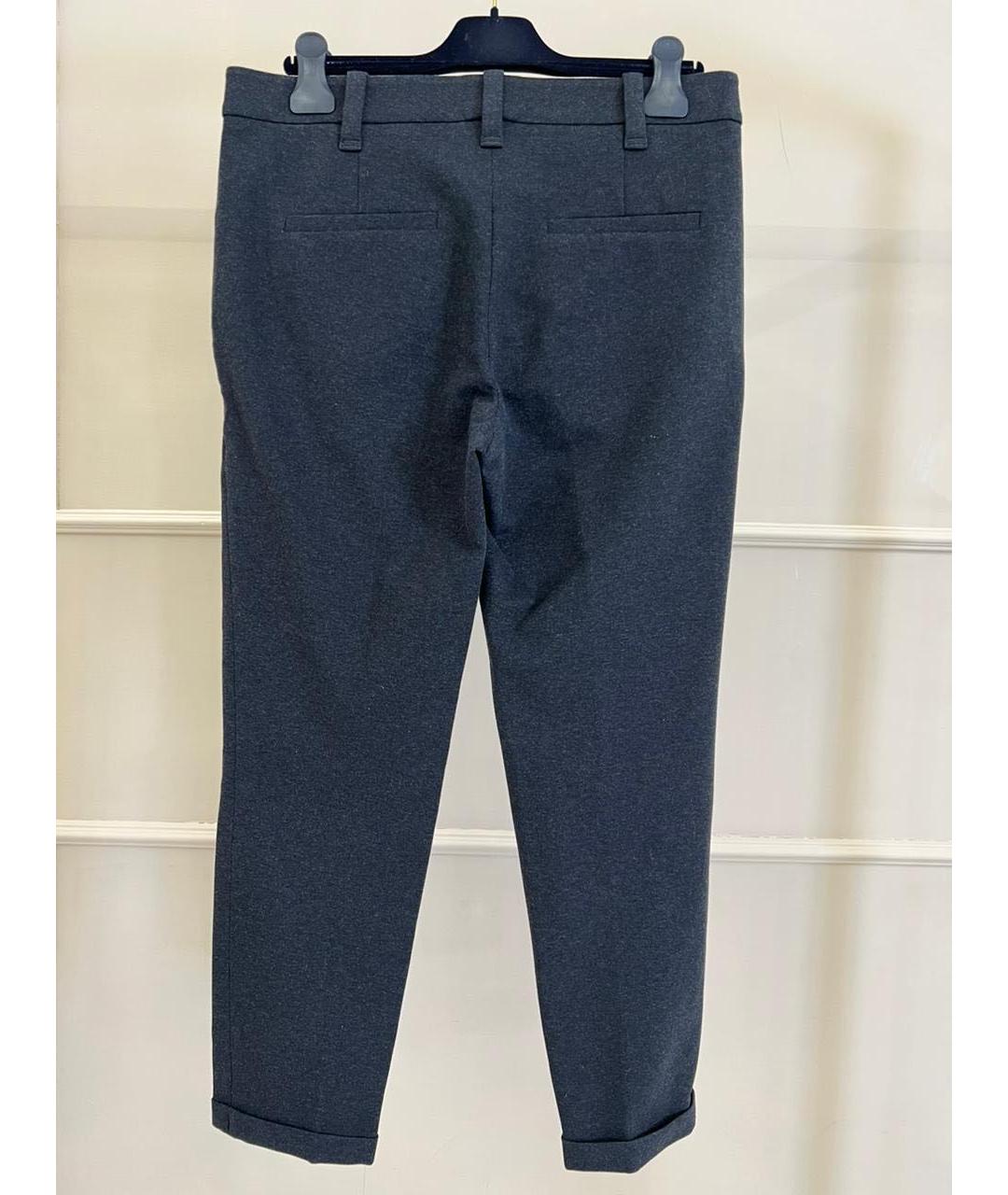 BRUNELLO CUCINELLI Антрацитовые брюки широкие, фото 3