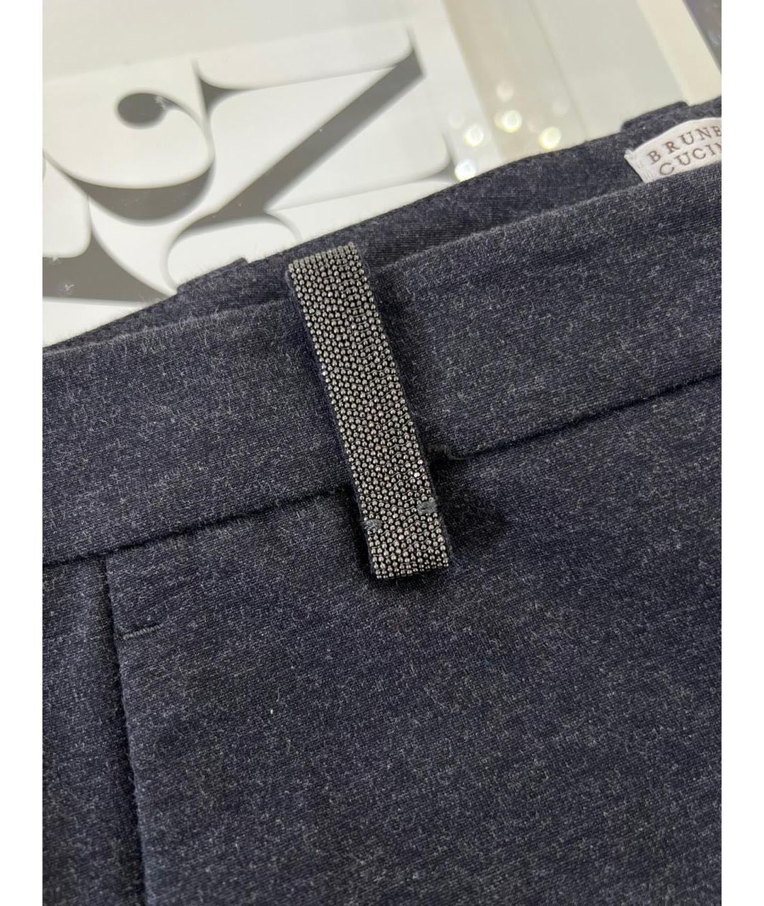 BRUNELLO CUCINELLI Антрацитовые брюки широкие, фото 4