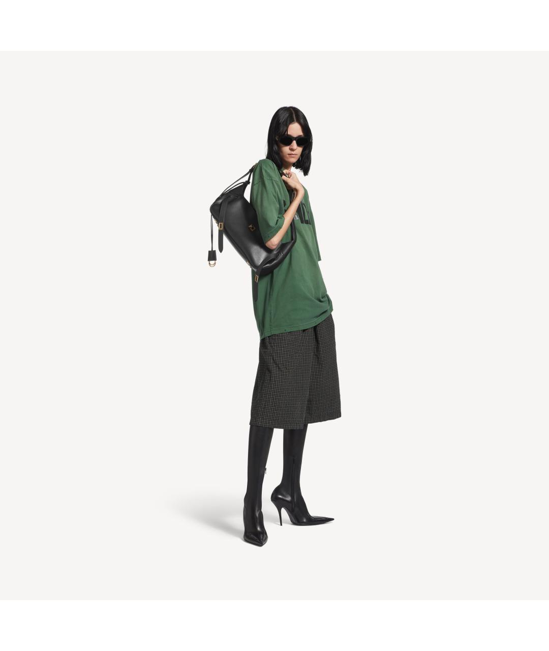 BALENCIAGA Черная кожаная сумка через плечо, фото 6