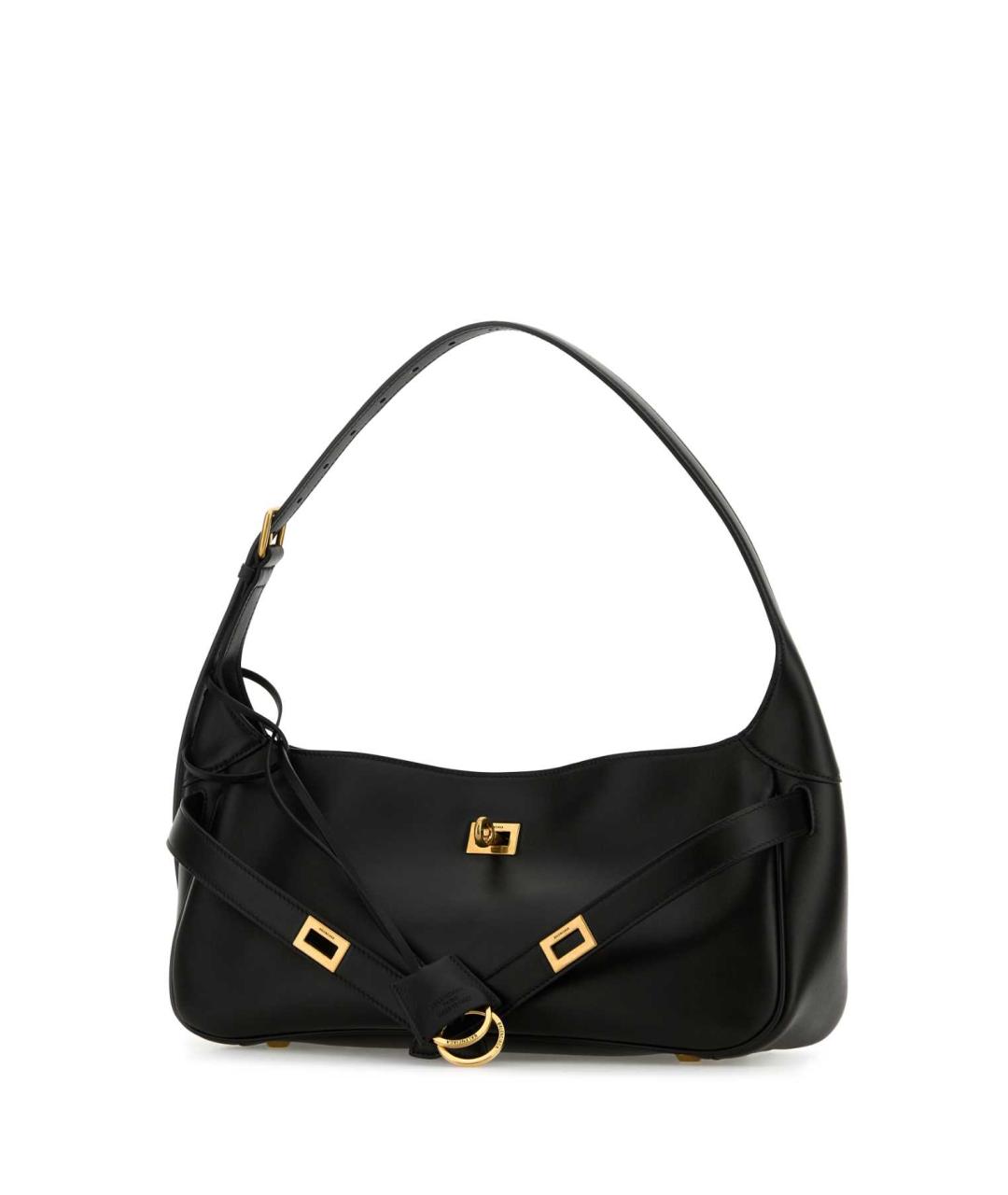 BALENCIAGA Черная кожаная сумка через плечо, фото 2