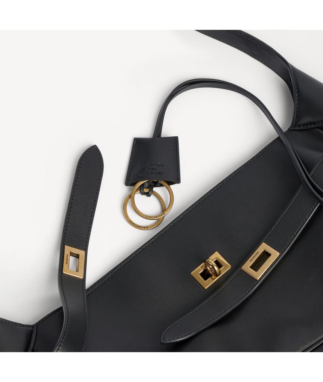 BALENCIAGA Черная кожаная сумка через плечо, фото 5