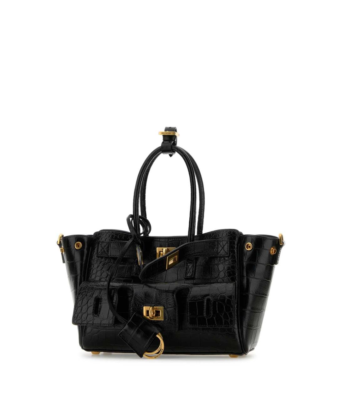 BALENCIAGA Черная кожаная сумка тоут, фото 2