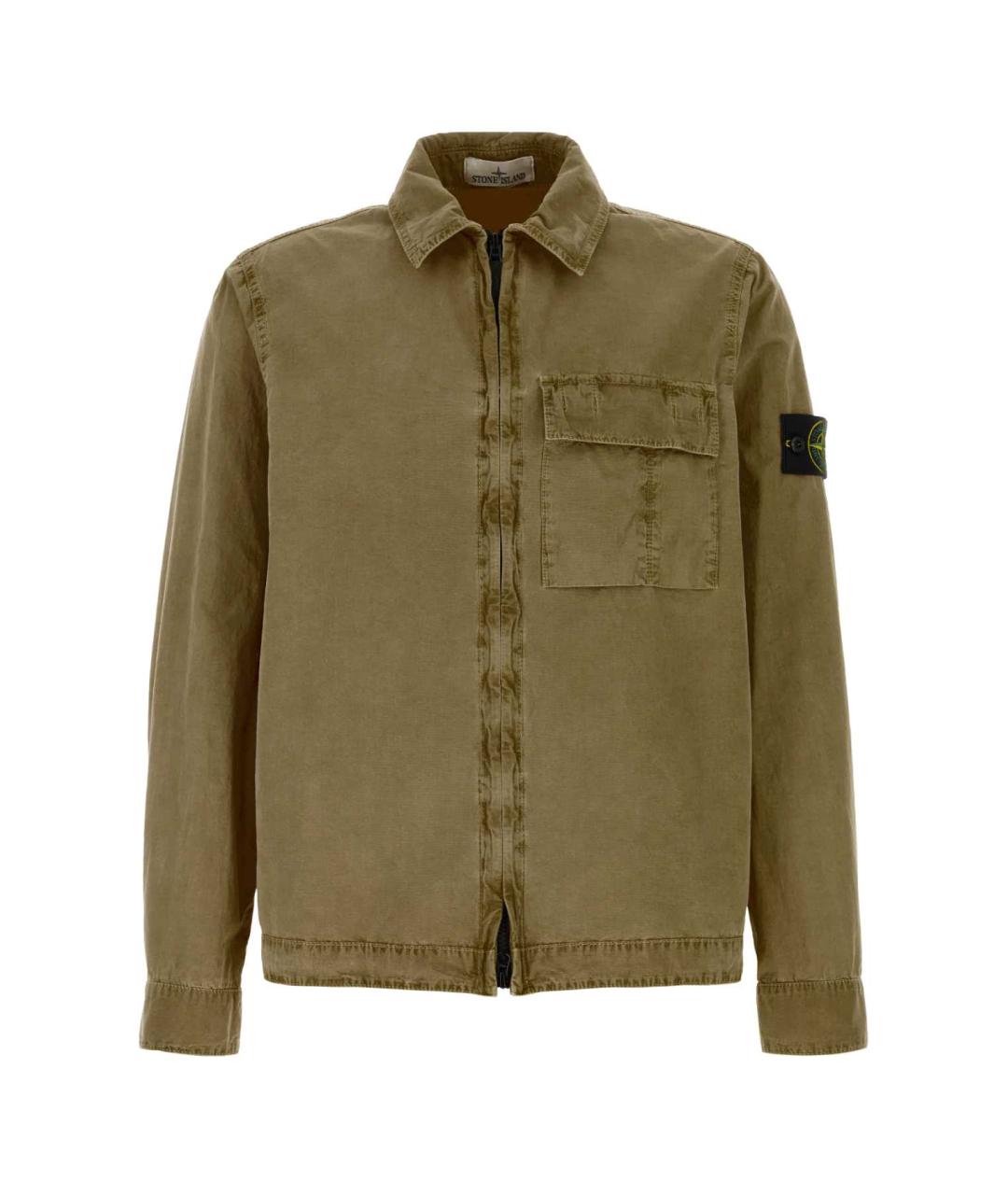 STONE ISLAND Зеленая хлопковая кэжуал рубашка, фото 1