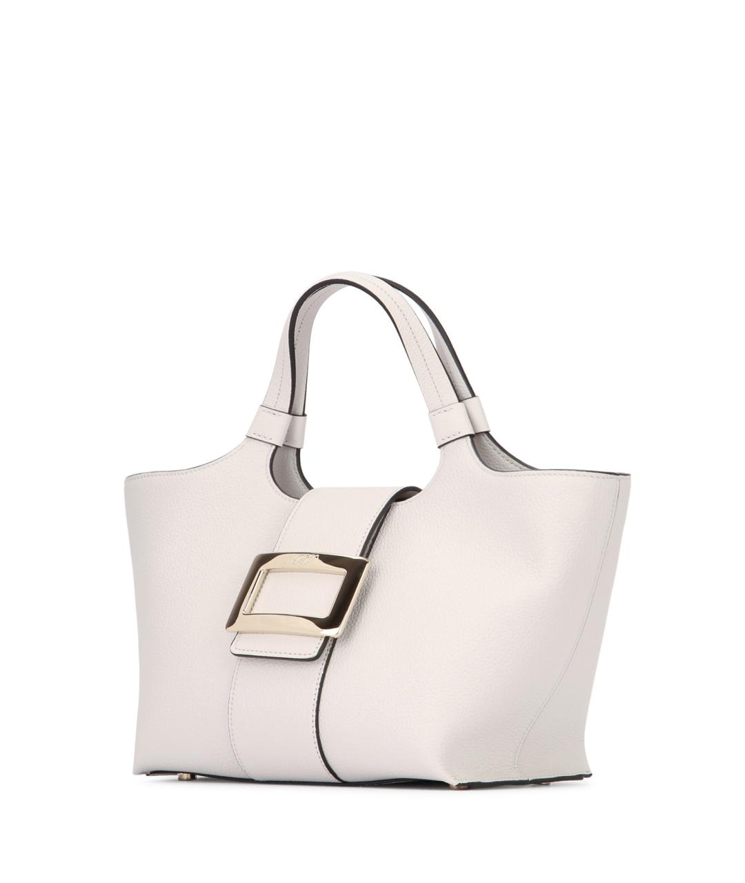 ROGER VIVIER Белая кожаная сумка тоут, фото 2