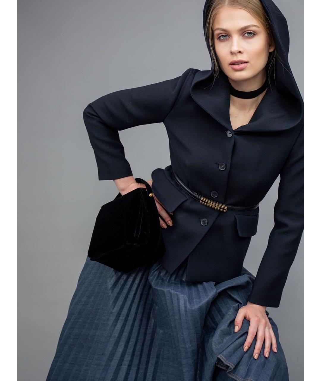 CHRISTIAN DIOR Черный шерстяной жакет/пиджак, фото 4