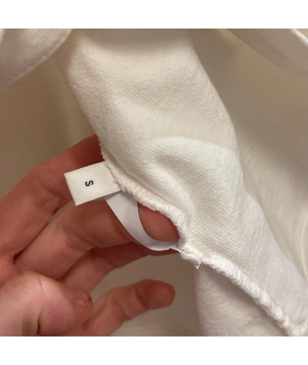 JIL SANDER Белая хлопковая футболка, фото 4