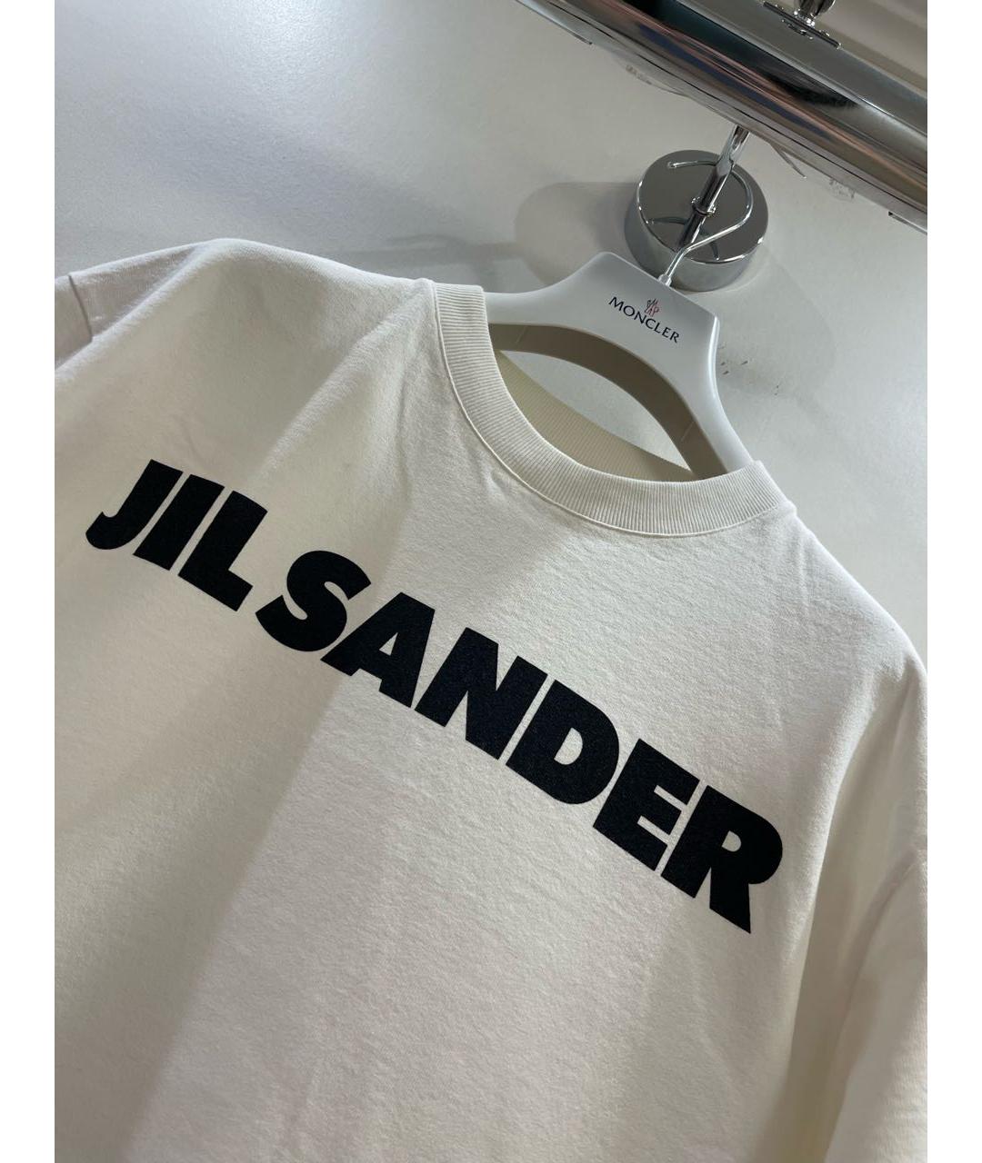 JIL SANDER Белая хлопковая футболка, фото 2