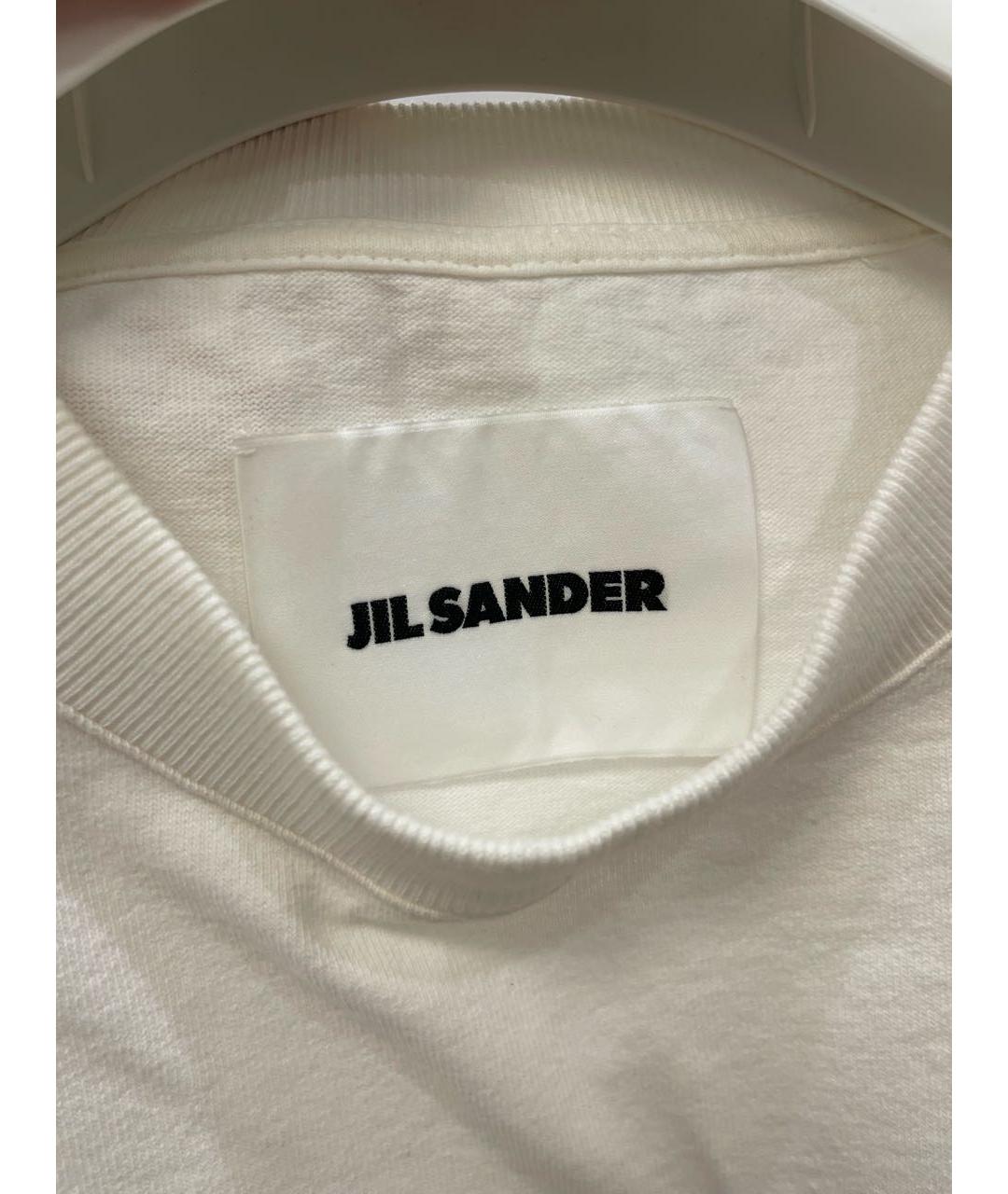 JIL SANDER Белая хлопковая футболка, фото 3