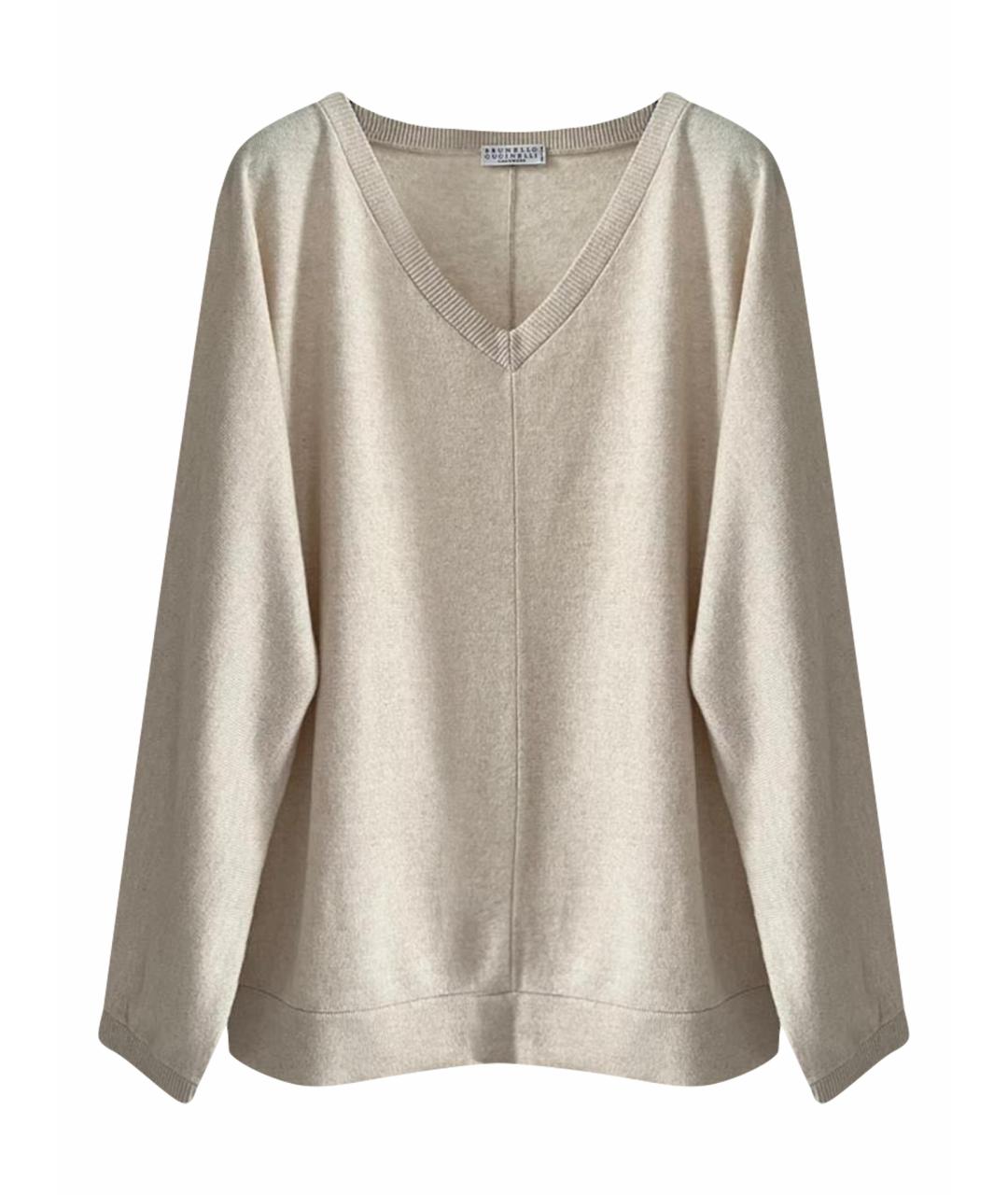 BRUNELLO CUCINELLI Бежевый джемпер / свитер, фото 1