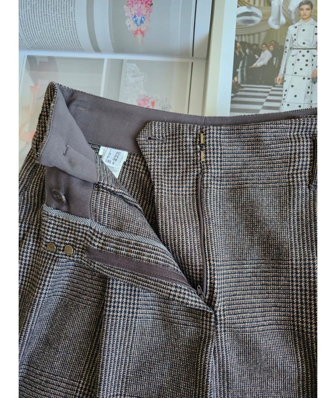 BRUNELLO CUCINELLI Коричневые брюки широкие, фото 8