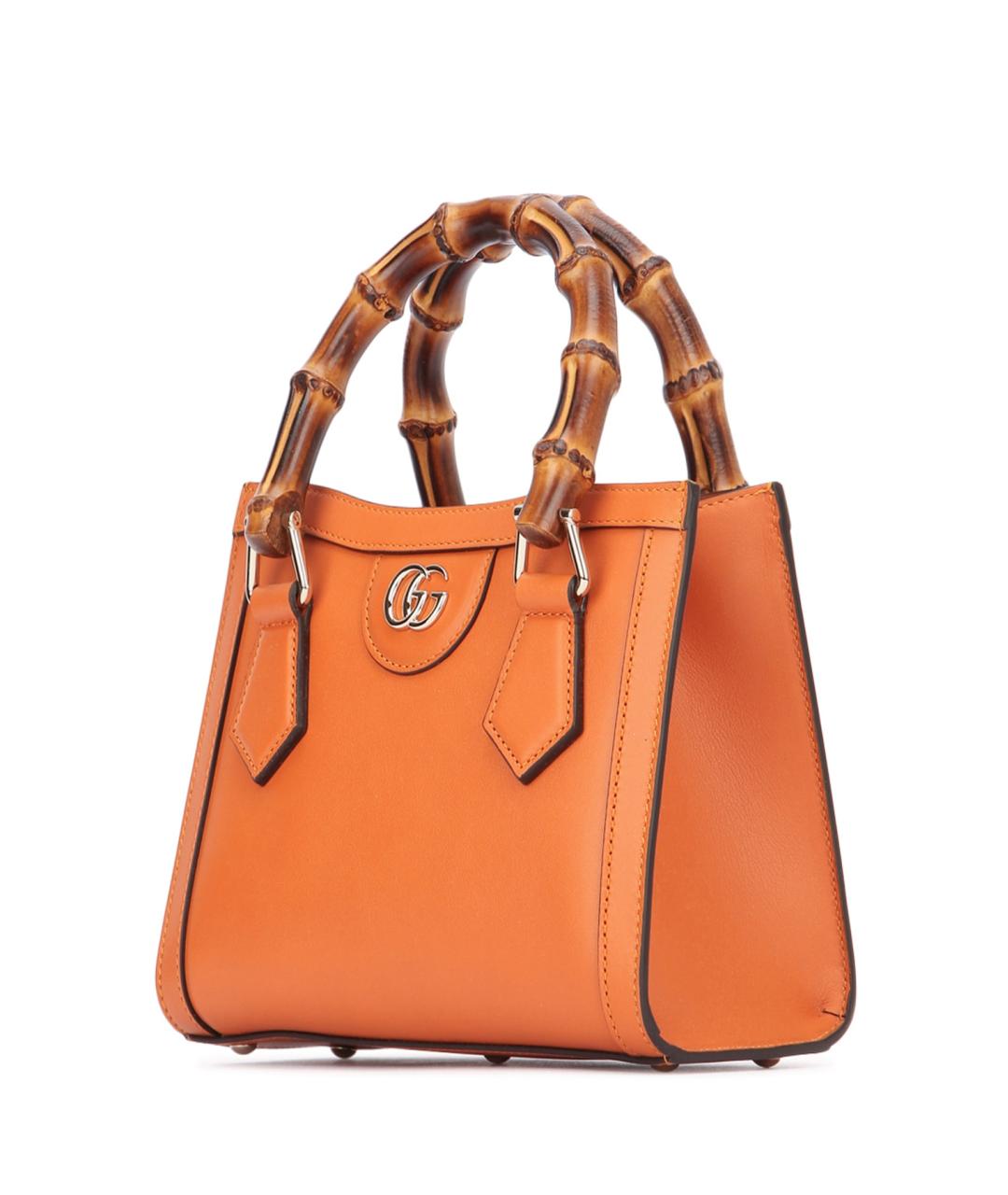 GUCCI Оранжевая кожаная сумка тоут, фото 2