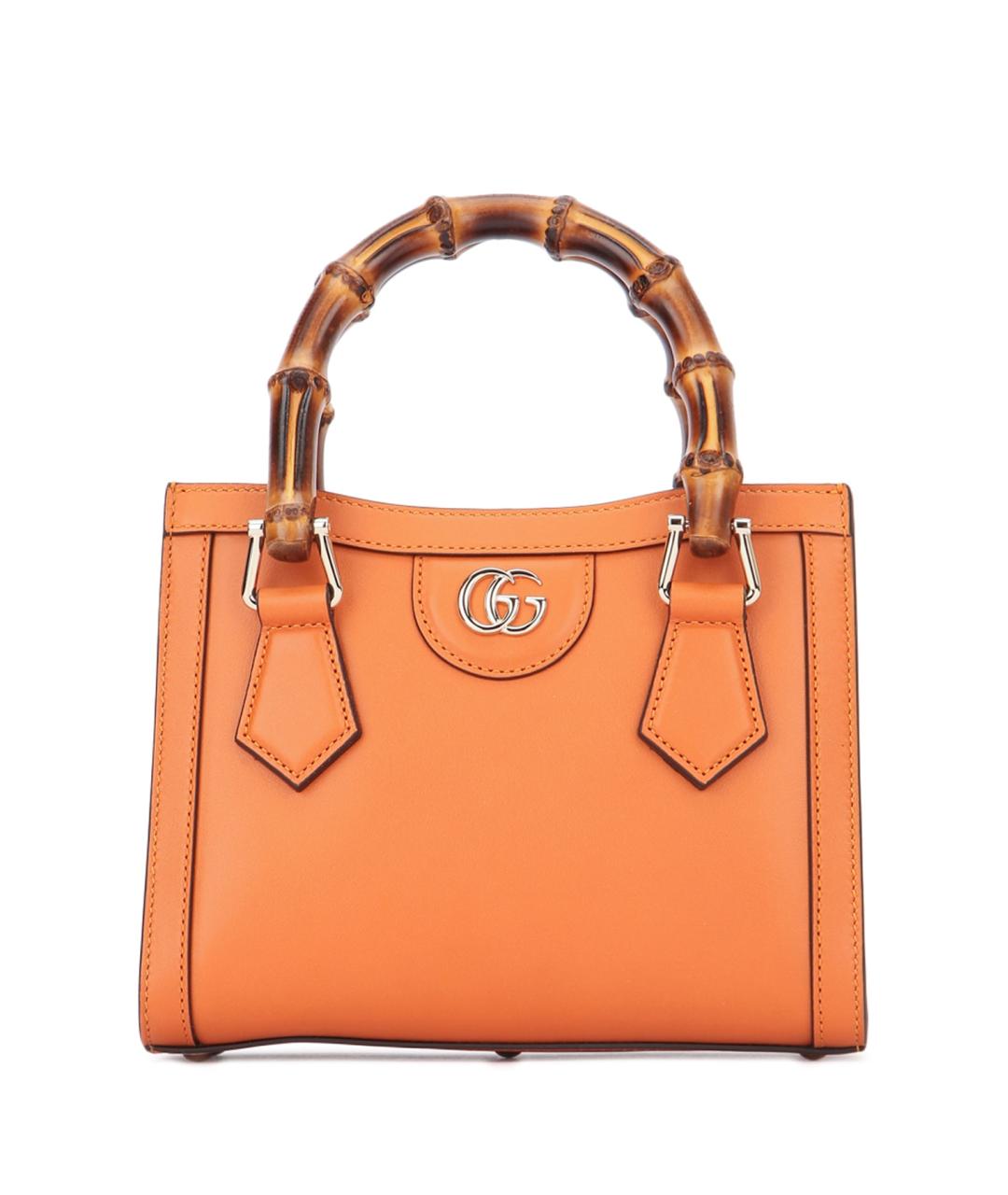 GUCCI Оранжевая кожаная сумка тоут, фото 1