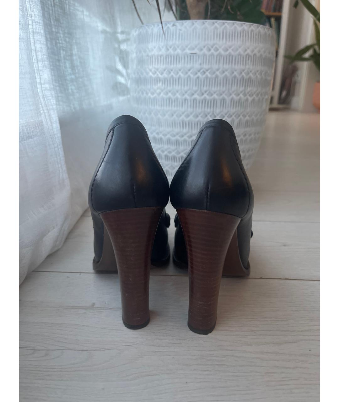 GUCCI Черные кожаные туфли, фото 4