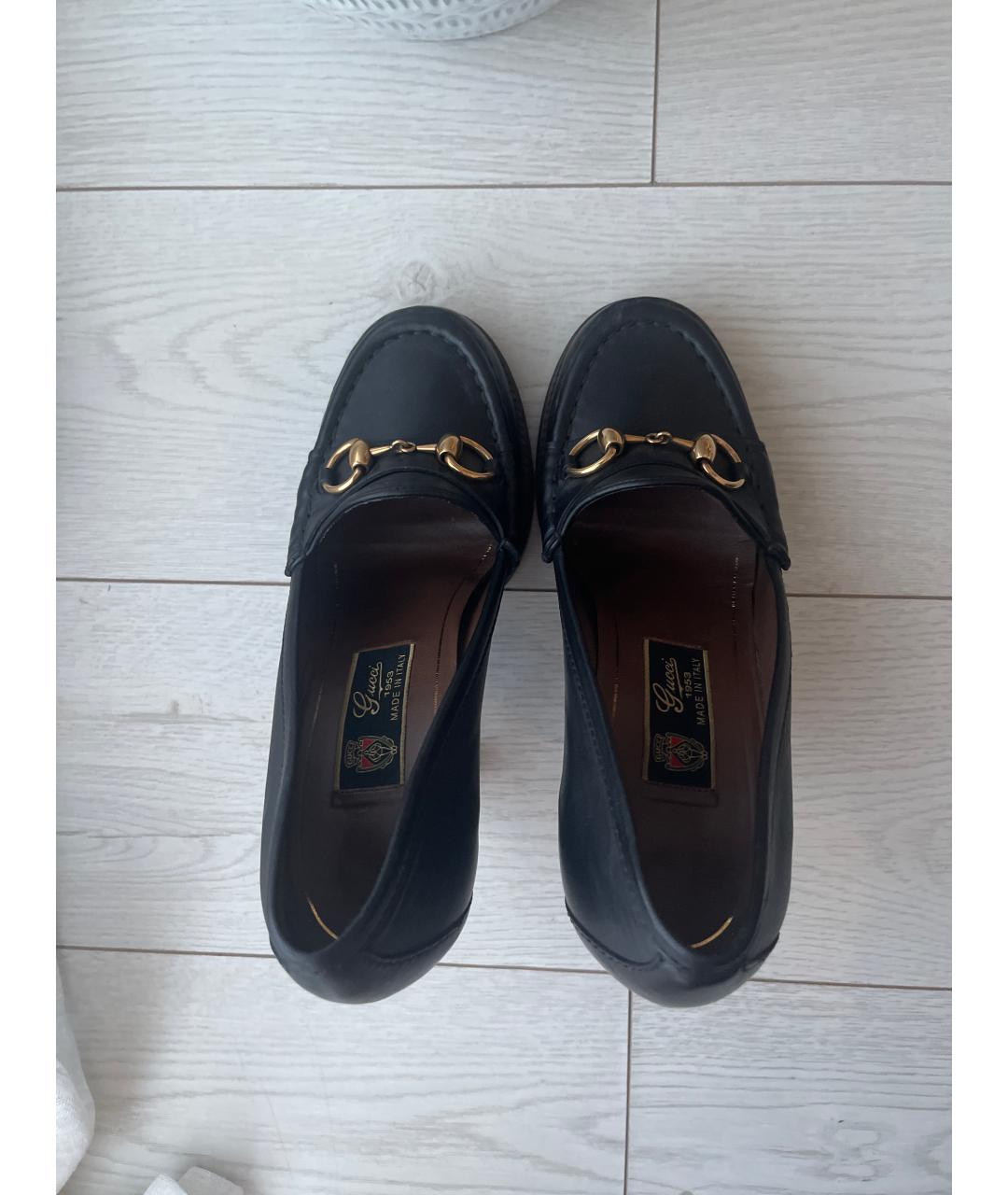 GUCCI Черные кожаные туфли, фото 3