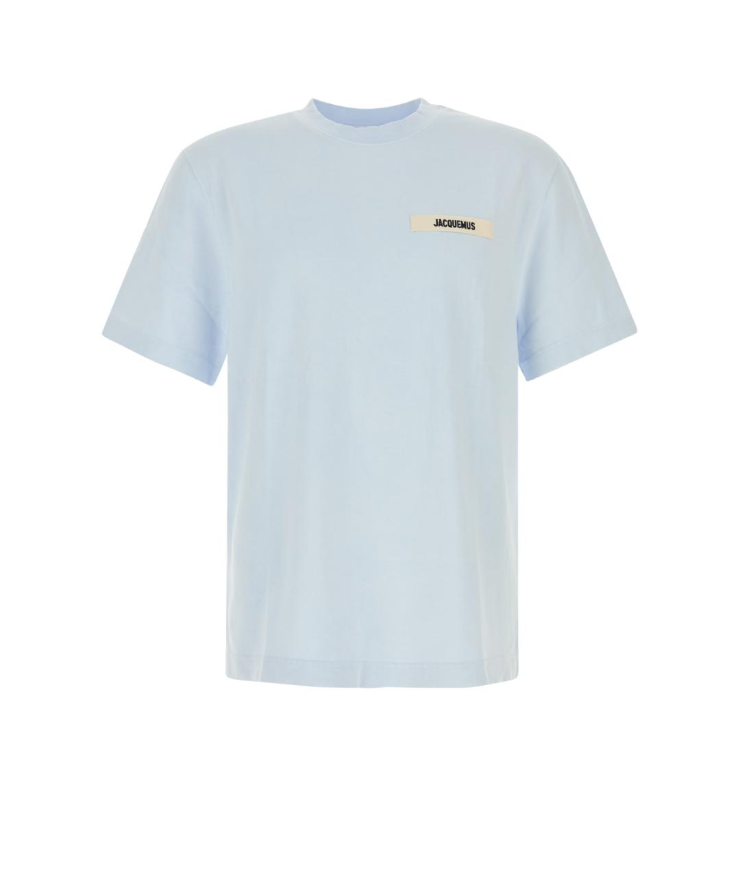JACQUEMUS Голубая хлопковая футболка, фото 1