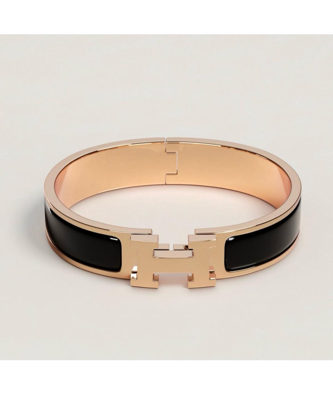 HERMES Черный металлический браслет, фото 6
