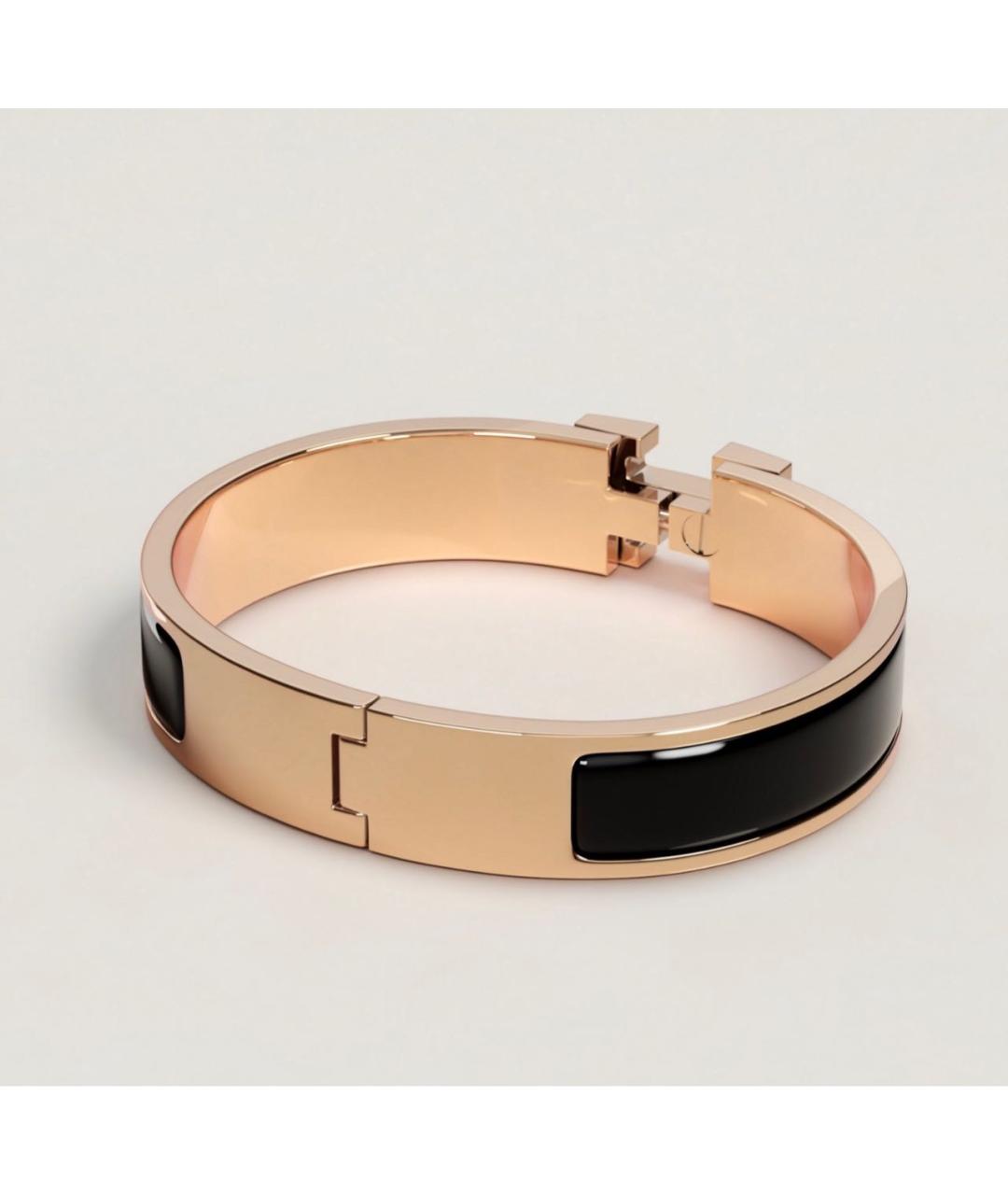 HERMES Черный металлический браслет, фото 2