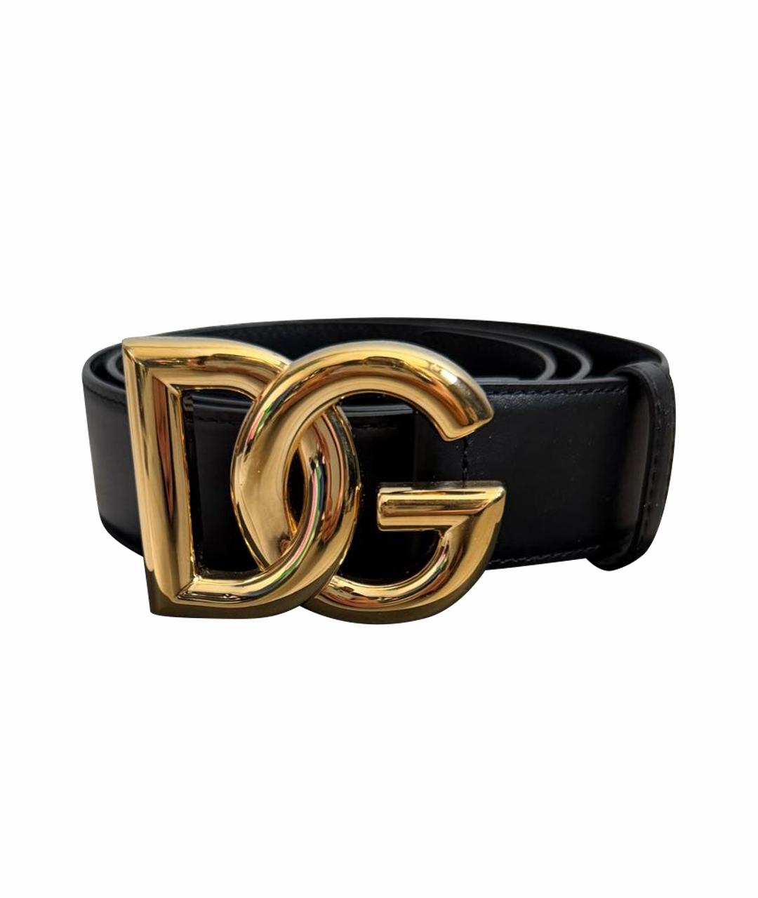 DOLCE&GABBANA Черный кожаный ремень, фото 1