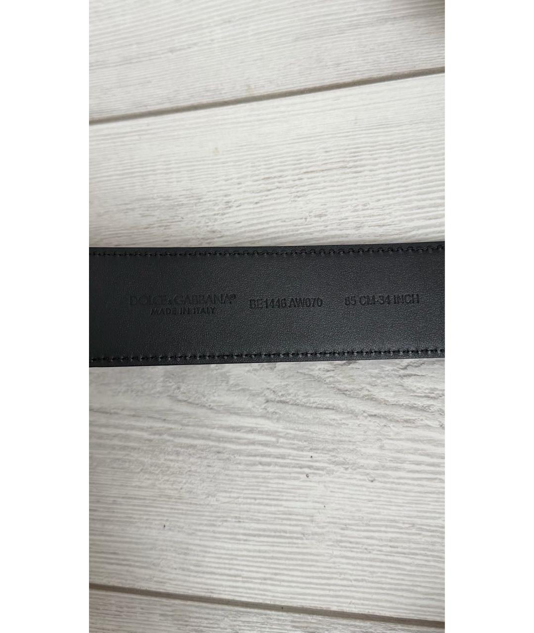 DOLCE&GABBANA Черный кожаный ремень, фото 3