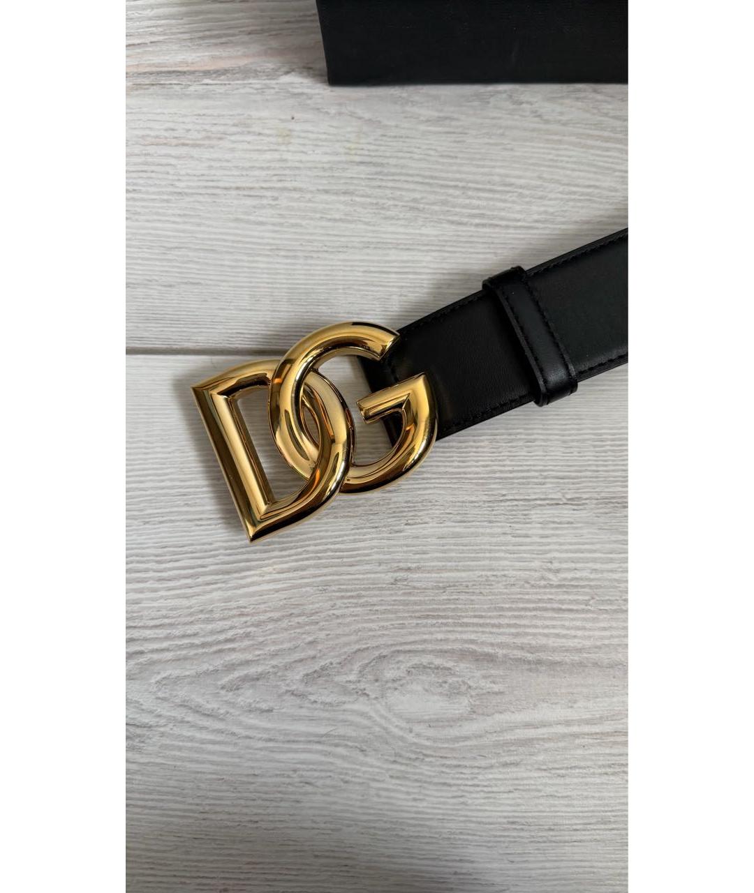 DOLCE&GABBANA Черный кожаный ремень, фото 2